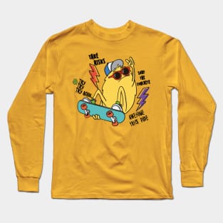 Funny And Crazy Skater Monster For Awesome Skateboarding Friends With Mental Disorder - international friendship Long Sleeve T-Shirt